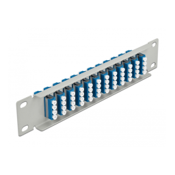 DeLOCK 66796 10″ Fiber Optic Patch Panel 12 Port LC Quad blue 1U grey Fiche technique | Fixfr