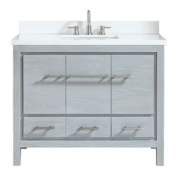 Azzuri RILEY-VS43-WT Riley 43 in. W x 22 in. D x 34.8 in. H Bath Vanity spécification | Fixfr