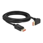 DeLOCK 87056 DisplayPort cable male straight to male 90&deg; upwards angled 8K 60 Hz 3 m Fiche technique