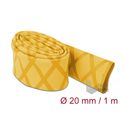 DeLOCK 19595 Heat Shrink Tube X-pattern non-slip 1 m x 20 mm yellow Fiche technique | Fixfr