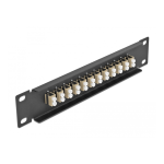 DeLOCK 66767 10&Prime; Fiber Optic Patch Panel 12 Port LC Duplex beige 1U black Fiche technique