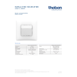 theMura S180-100 2W UP FED WH Fiche technique | AI Chat | Fixfr