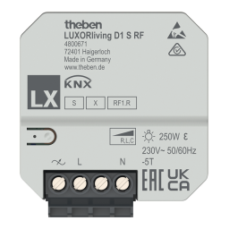 THEBEN LUXORliving D1 RF Fiche technique | Fixfr