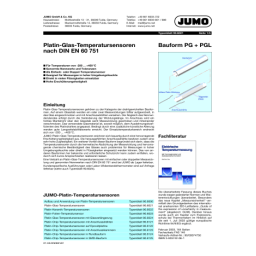 JUMO 906021 Platinum-glass temperature sensor Fiche technique | Fixfr