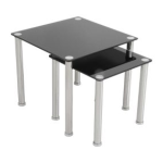 AVF Black Glass and Chrome Nesting Side / Lamp / End Tables (Set of 2) Guide d'installation