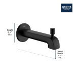 GROHE 26637000 Defined Metal Tub Spout in StarLight&reg; Chrome Installation manuel