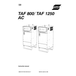 ESAB TAF 800 / TAF 1250 Manuel utilisateur | Fixfr