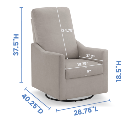 Willow Nursery Glider Swivel Rocker Chair Featuring LiveSmart Fabric