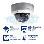 Trendnet RB-TV-IP310PI Indoor / Outdoor 3MP Full HD PoE Day / Night Network Camera Fiche technique