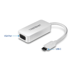 Trendnet TUC-VGA USB-C to VGA HDTV Adapter Fiche technique | Fixfr