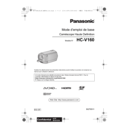 Panasonic HCV160EF Guide de démarrage rapide | Fixfr