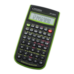 Citizen SR-260NGR calculator Fiche technique | Fixfr