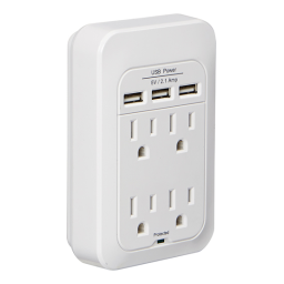 Dynex DX-PT413 4-Outlet 3-USB-Port Power Hub Guide d'installation rapide | Fixfr