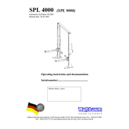 Nussbaum SPL 4000 05/01 2-Post lift Manuel utilisateur | Fixfr