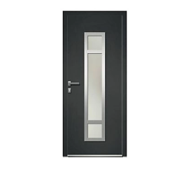 Porte d'entrée aluminium Alicia gris 80 x h.215 cm poussant droit