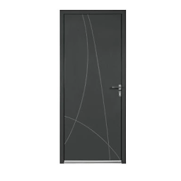 Porte d'entrée aluminium Alicia gris 90 x h.215 cm poussant gauche