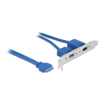 DeLOCK 84930 Slot bracket 1 x 19 pin USB 3.1 pin header female internal &gt; 1 x USB Type-C&trade; female + 1 x USB Type-A female external Fiche technique