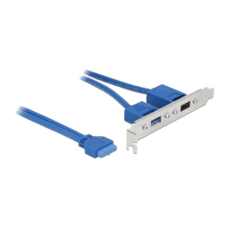 DeLOCK 84930 Slot bracket 1 x 19 pin USB 3.1 pin header female internal > 1 x USB Type-C™ female + 1 x USB Type-A female external Fiche technique | Fixfr