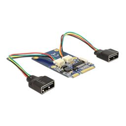 DeLOCK 95242 Mini PCIe I/O full size 2 x USB 2.0 Type-A female Fiche technique | Fixfr