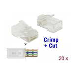 DeLOCK 86453 RJ45 Crimp+Cut Plug Cat.6 UTP 20 pieces Fiche technique