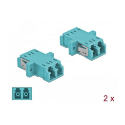 DeLOCK 86536 Optical Fiber Coupler LC Duplex female to LC Duplex female Multi-mode 2 pieces light blue Fiche technique | Fixfr