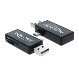 DeLOCK 91731 Micro USB OTG Card Reader + USB A male Fiche technique | Fixfr