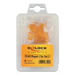 DeLOCK 86422 RJ45 Repair Clip 40 Pieces Set 2 (transparent, black, violet, orange) Fiche technique