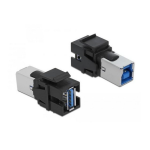 DeLOCK 86395 Keystone Module USB 3.0 A female &gt; USB 3.0 B female black Fiche technique