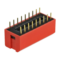 DeLOCK 66404 DIP flip switch piano 9-digit 2.54 mm pitch THT vertical red 10 pieces Fiche technique | Fixfr
