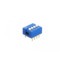 DeLOCK 66092 DIP sliding switch 4-digit 2.54 mm pitch THT vertical blue 2 pieces Fiche technique | Fixfr