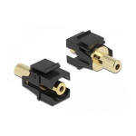 DeLOCK 86858 Keystone Module stereo jack female 3.5 mm 3 pin to stereo jack female 3.5 mm 3 pin gold plated black  Fiche technique