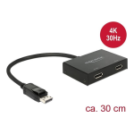 DeLOCK 87696 Mini DisplayPort 1.2 Splitter 1 x mini DisplayPort in &gt; 2 x HDMI out 4K Fiche technique