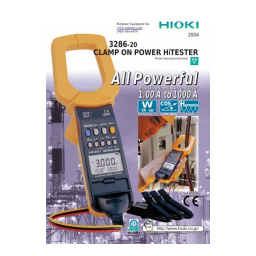 Hioki CLAMP ON POWER HiTESTER 3286-20 Manuel utilisateur | Fixfr