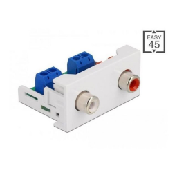 DeLOCK 81397 Easy 45 Module 2 x binding post, red / black ring 22.5 x 45 mm Fiche technique | Fixfr