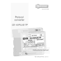 Golmar TRIP TCD-V2PLUS/TP ML REV.0112 Manuel du propriétaire | Fixfr