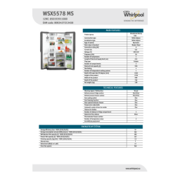 Whirlpool WSX5578 MS Side-by-Side Manuel utilisateur | Fixfr