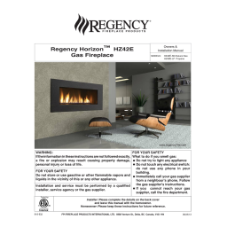 Regency Fireplace Products Horizon HZ42E Gas Fireplace Manuel utilisateur | Fixfr