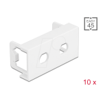 DeLOCK 81366 Easy 45 Module Plate Round cut-out 2 x M8 Anti-twist, 45 x 22.5 mm 10 pieces white Fiche technique