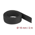 DeLOCK 20793 Fabric heat shrink tube 2 m x 16 mm shrinkage ratio 2:1 black Fiche technique