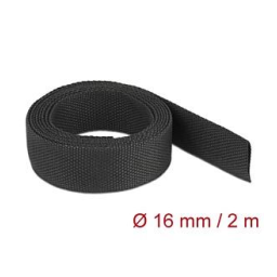 DeLOCK 20793 Fabric heat shrink tube 2 m x 16 mm shrinkage ratio 2:1 black Fiche technique | Fixfr
