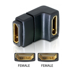 DeLOCK 65075 Adapter HDMI female to HDMI female 90° down Fiche technique | Fixfr