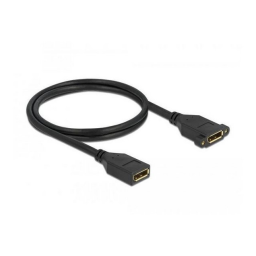 DeLOCK 87100 DisplayPort 1.2 cable female to female panel-mount 4K 60 Hz 1 m Fiche technique | Fixfr