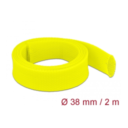 DeLOCK 20752 Braided Sleeve stretchable 2 m x 38 mm black-yellow Fiche technique | Fixfr