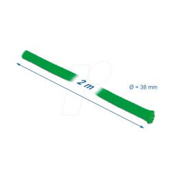 DeLOCK 20754 Braided Sleeve stretchable 2 m x 38 mm green Fiche technique | Fixfr