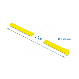 DeLOCK 20750 Braided Sleeve stretchable 2 m x 25 mm yellow Fiche technique | Fixfr