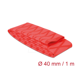 DeLOCK 19604 Heat Shrink Tube X-pattern non-slip 1 m x 40 mm red Fiche technique | Fixfr