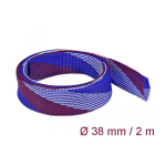 DeLOCK 20756 Braided Sleeve stretchable 2 m x 38 mm blue-red-white Fiche technique