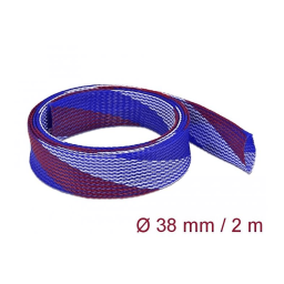 DeLOCK 20756 Braided Sleeve stretchable 2 m x 38 mm blue-red-white Fiche technique | Fixfr