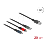 DeLOCK 87236 USB Charging Cable 3 in 1 for Lightning&trade; / Micro USB / USB Type-C&trade; 30 cm 3-coloured Fiche technique