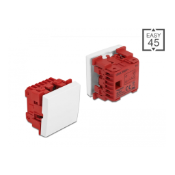 DeLOCK 81364 Easy 45 1-gang push button 45 x 45 mm, white  Fiche technique | Fixfr